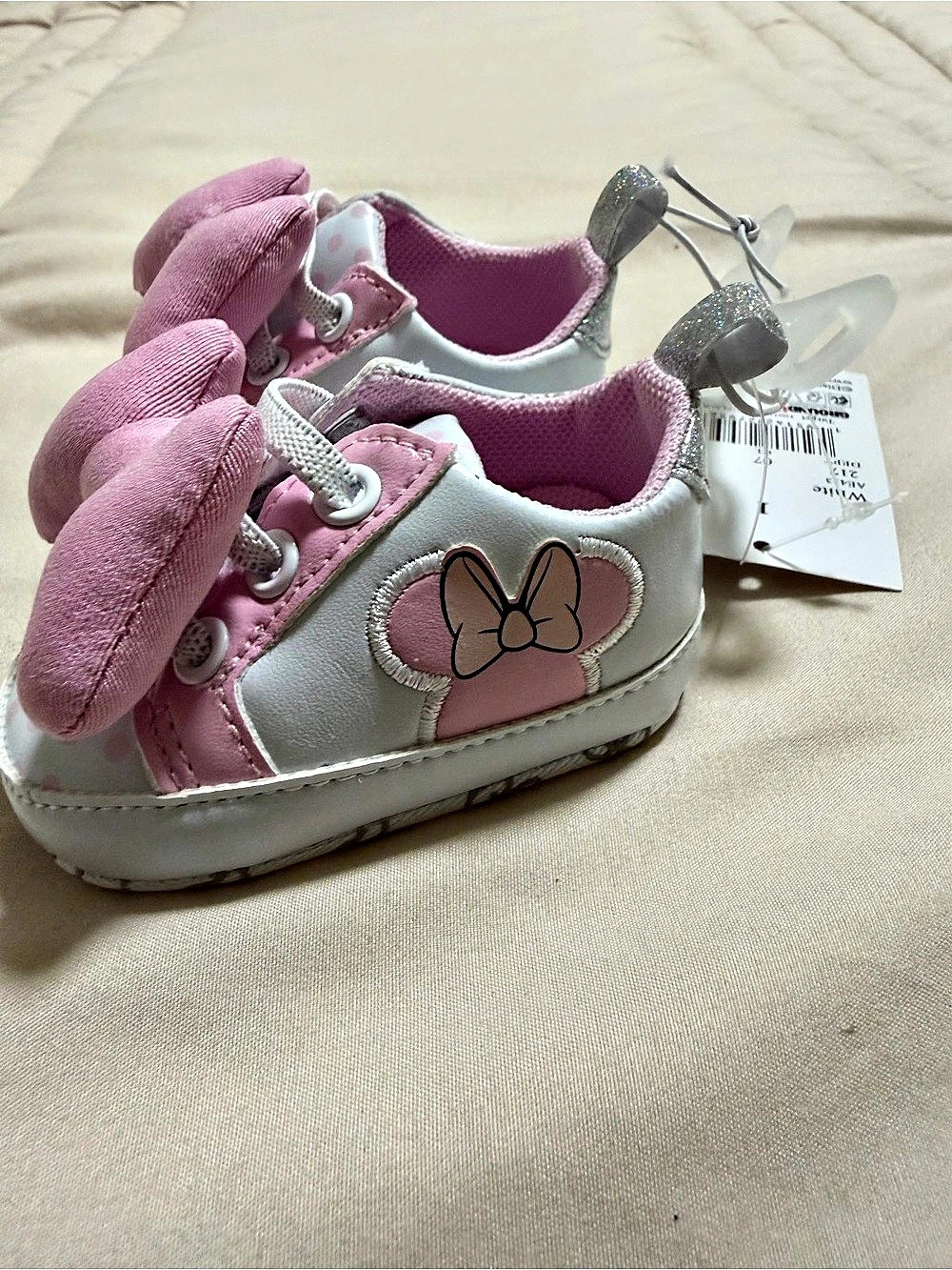 Disney Baby Pink Bow Sneakers NWT